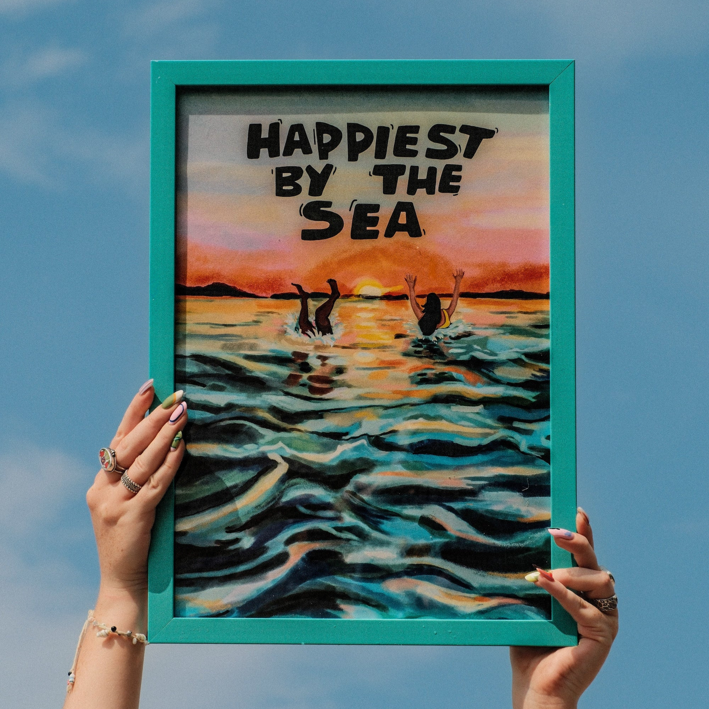 Sea swimming - art print - a4 - Nichola Irvine