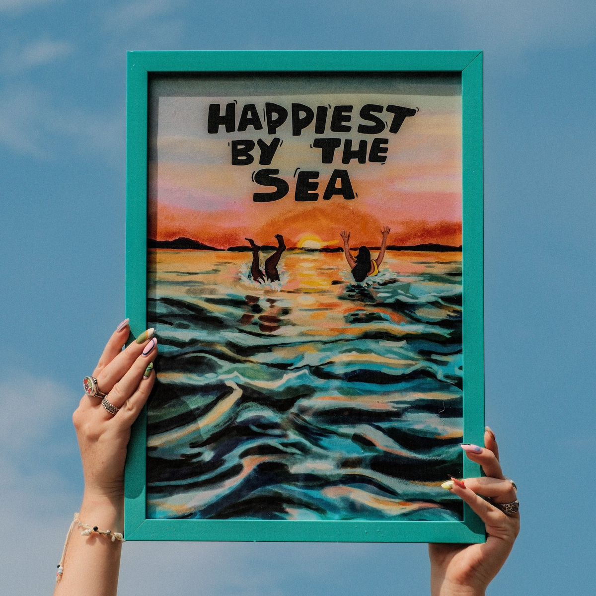 Sea swimming - art print - a4 - Nichola Irvine