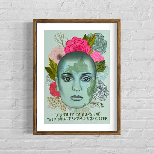 A5 print of female icon Sinead O'Connor by local artist Ali Parks.