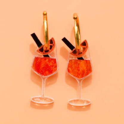 Cocktail Hoop Earrings